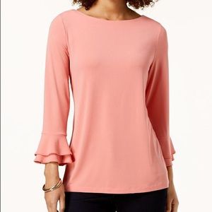 Layered Sleeve Boat-Neck Top
